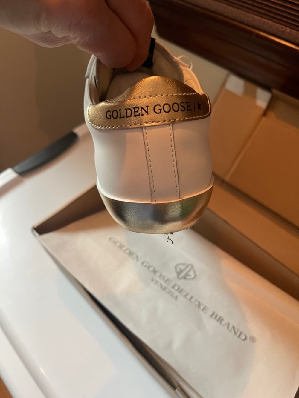 Golden star sneaker with Black Branded Dust Bag - Picture 4 of 9